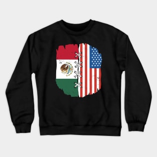 Proud Mexican American Heritage // Mexico & USA Flags Crewneck Sweatshirt